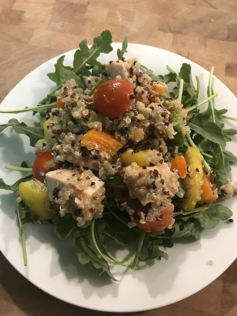 Tri-Color Quinoa Salad - Simple Recipes | Lemon Vinaigrette | arugula 