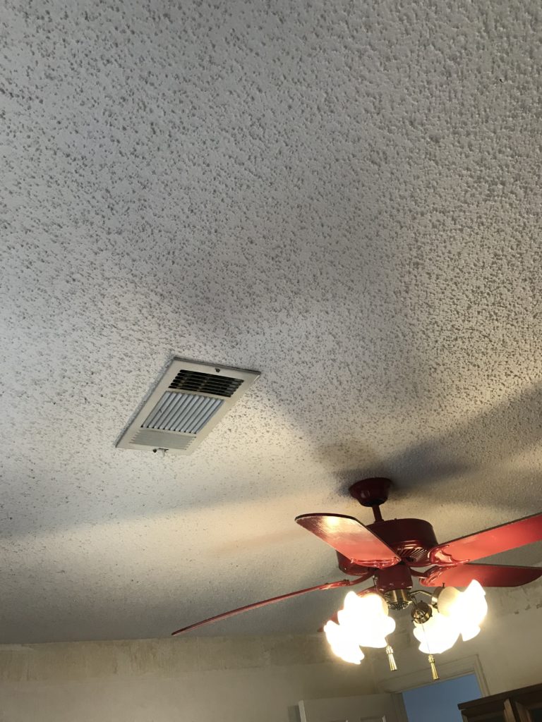 How to remove popcorn ceiling, update the ceiling, diy room makeover, bedroom update, before and after