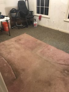 Removing old carpet, updating a room with laminate flooring, bedroom update