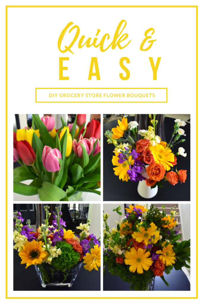 Arrange your own floral displays using flowers from your local grocery store. DIY floral Ideas. Fresh cut flowers for your wedding day. Homemade floral bouquets.